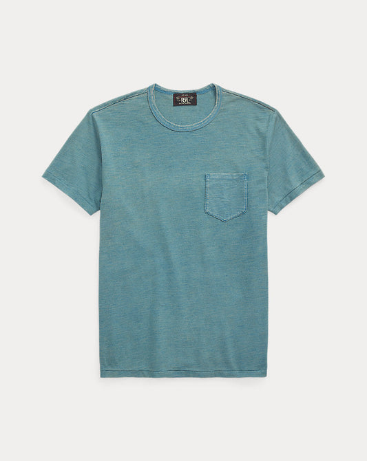 Indigo Jersey Pocket T-Shirt Washed Blue Indigo
