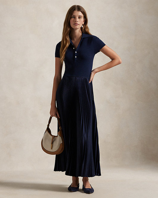 Polo Jumper-Bodice Dress Hunter Navy