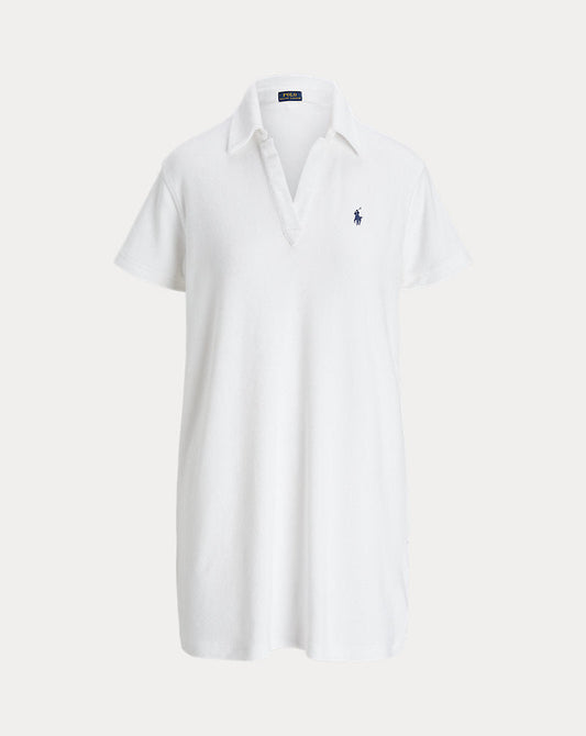 Terry Polo Dress White