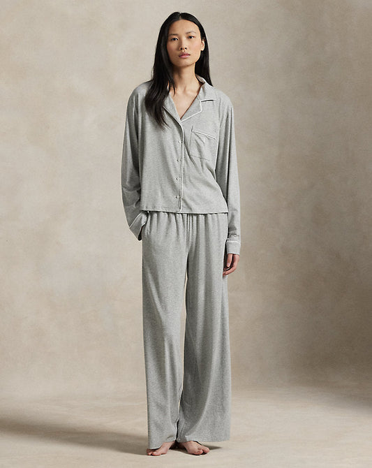 Jersey Long-Sleeve Pyjama Set Heather Grey