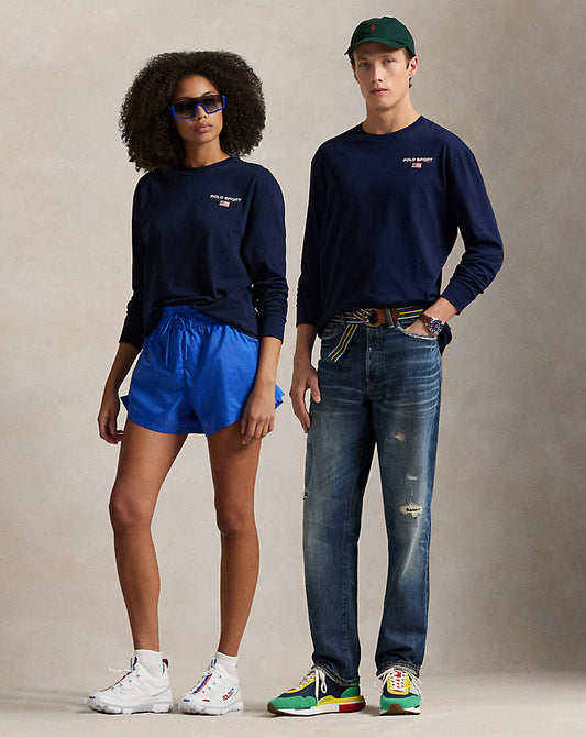 Classic Fit Polo Sport Jersey T-Shirt Cruise Navy/White
