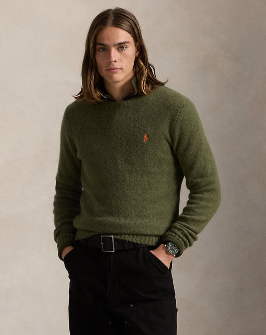 Textured Crewneck Jumper New Olive