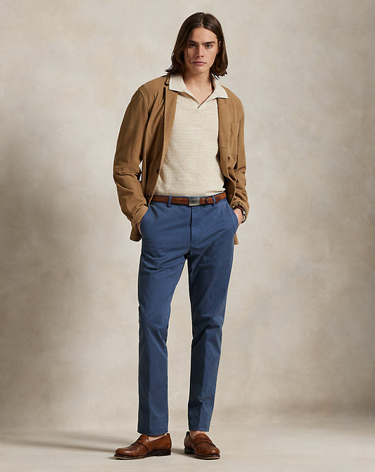 Jarrett Stretch Slim Fit Sateen Trouser Blue Corsair
