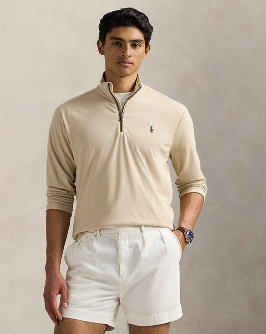 Performance Interlock Pullover Ranch Cream