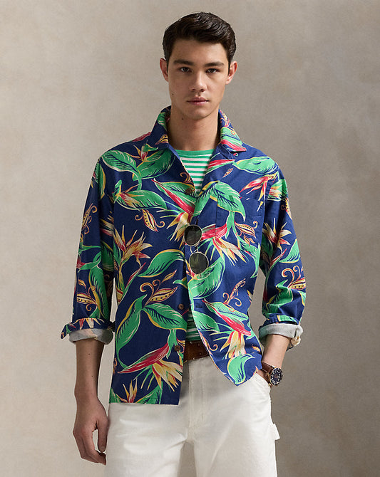 Classic Fit Floral Flannel Camp Shirt 6614 Bird Of Paradise Flo