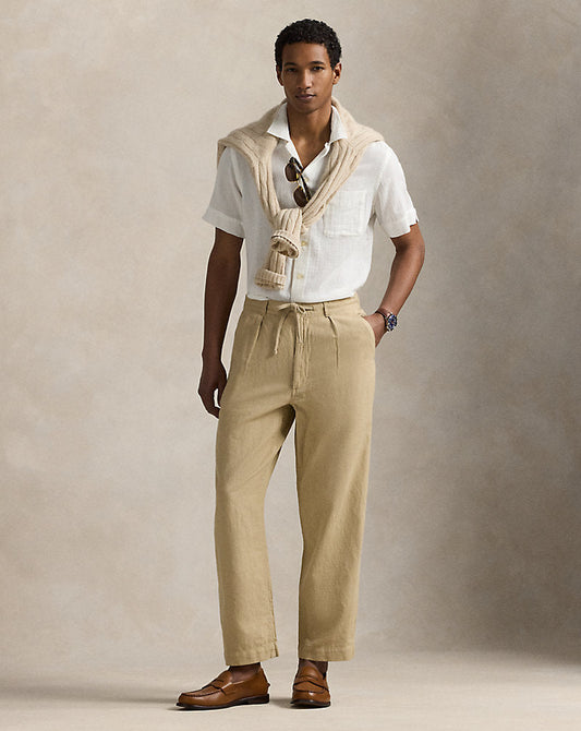 Polo Prepster Linen-Cotton Easy Trouser Coastal Beige