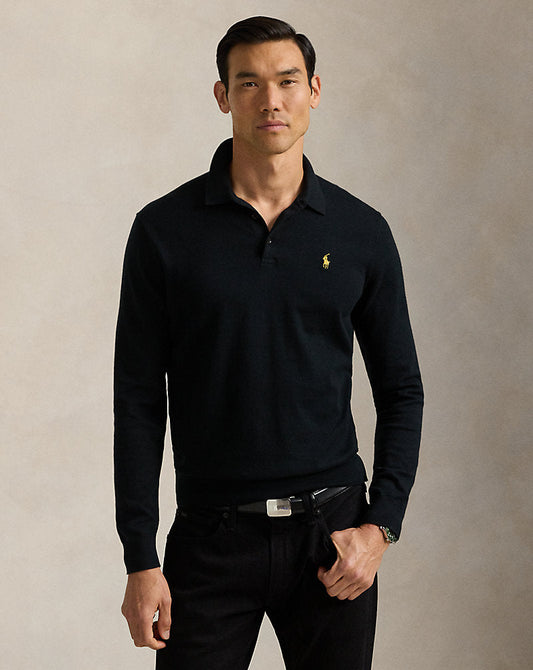Lunar New Year Polo-Collar Jumper Polo Black