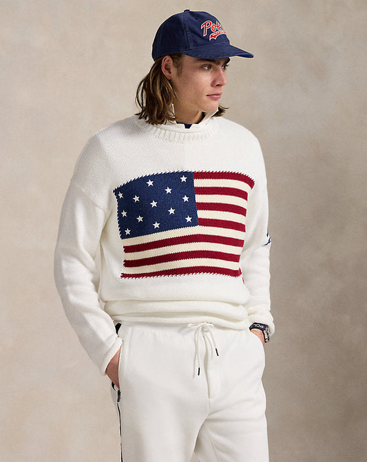 The I Heart Polo Flag Jumper Deckwash White