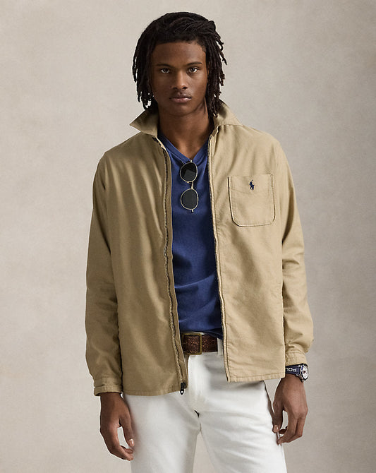 Garment-Dyed Oxford Overshirt Surrey Tan