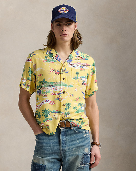 Classic Fit Polo Bear Camp Shirt On Holiday Bear
