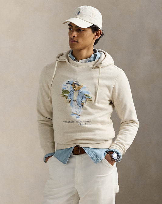 Polo Bear Slub Fleece Hoodie Chalk Studio By The Sea