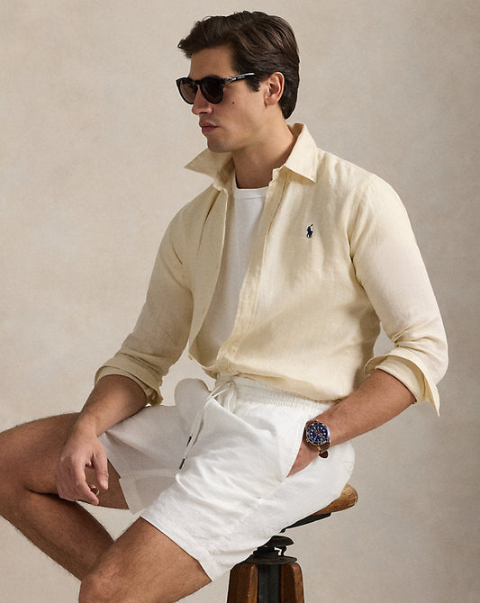 Slim Fit Linen Shirt Full Cream