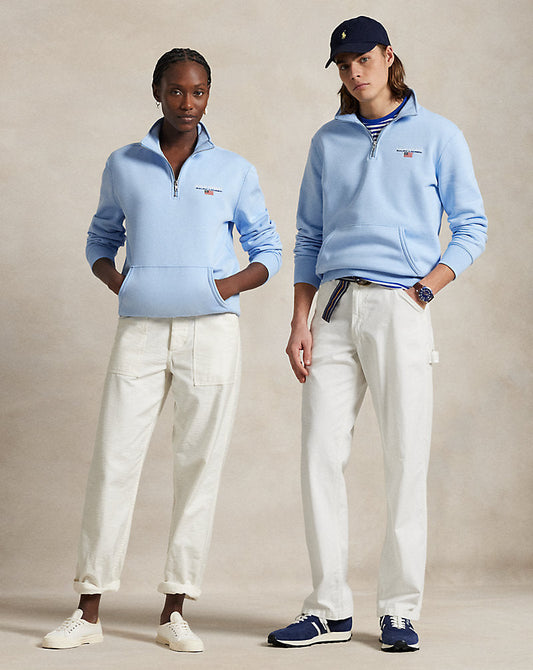 Polo Sport Fleece Quarter-Zip Sweatshirt Bluebell/White