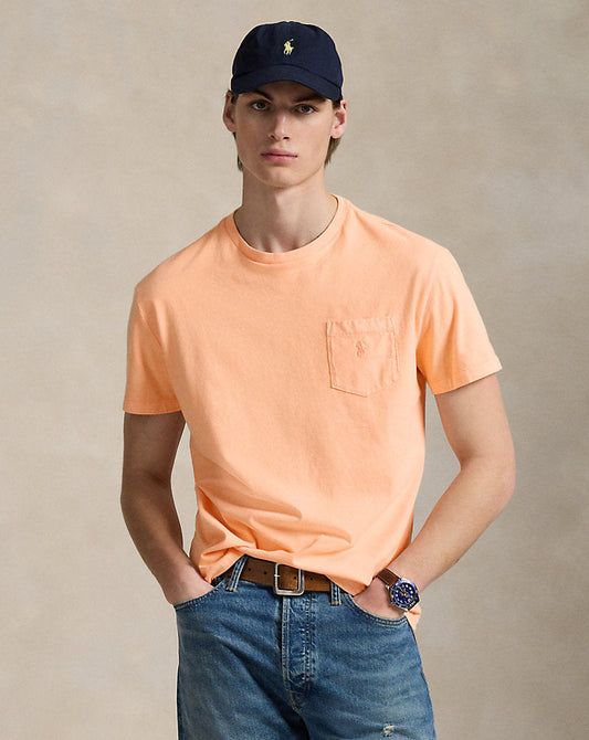 Custom Slim Mineral-Dyed Pocket T-Shirt Amber