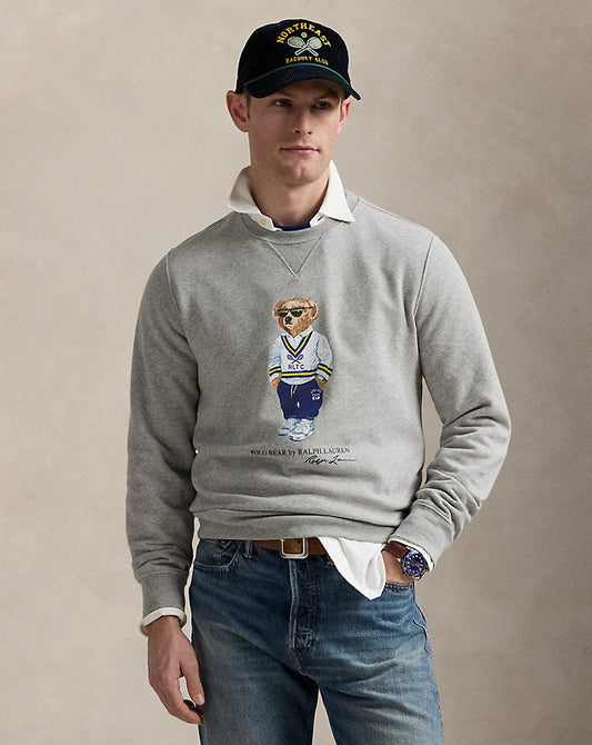 Polo Bear Fleece Sweatshirt Andvr Hthr Hrtg Icns