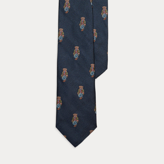 Polo Bear Silk Repp Tie Navy Multi