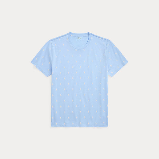Allover Pony Cotton Jersey Sleep Shirt Office Blue