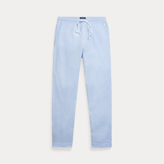 Mesh-Knit Cotton Pyjama Bottom Blue