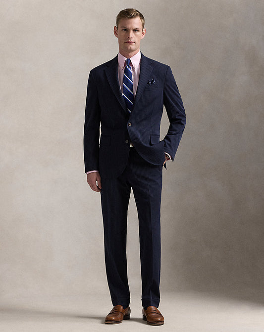 Striped Performance Twill Suit Trouser Navy/Grey
