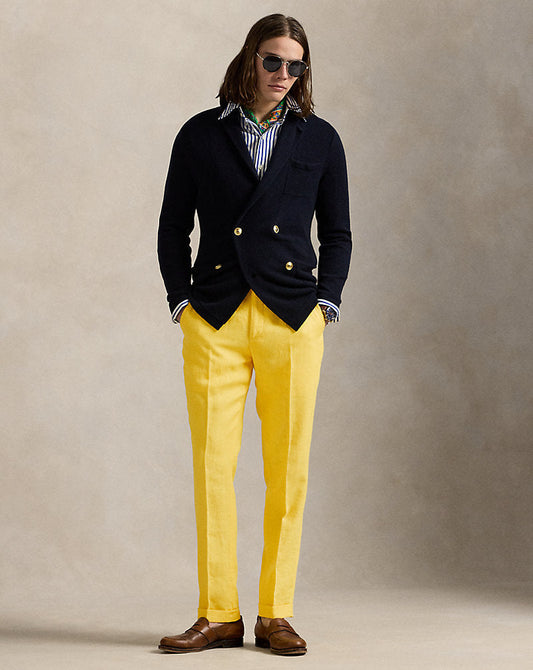Linen Suit Trouser Sunfish Yellow