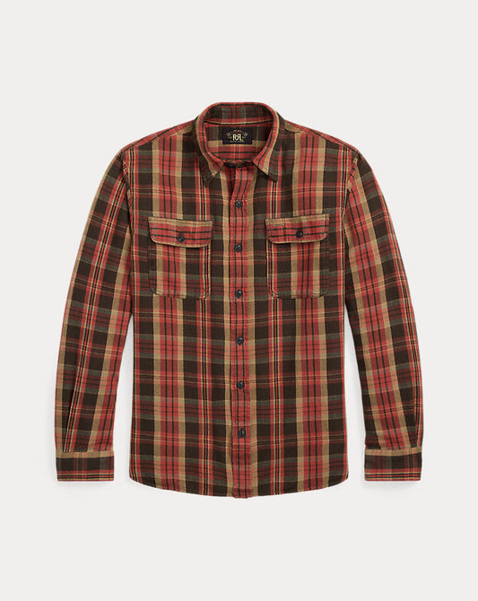 Plaid Twill Workshirt Red/Black Multi
