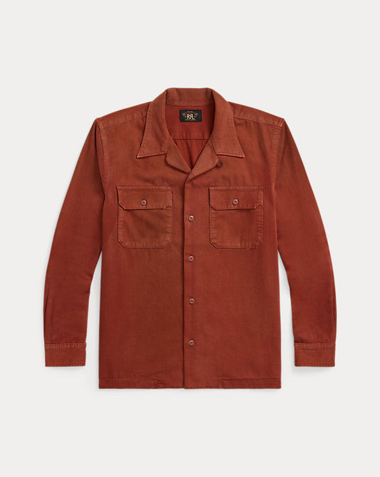 Garment-Dyed Twill Camp Shirt Brick