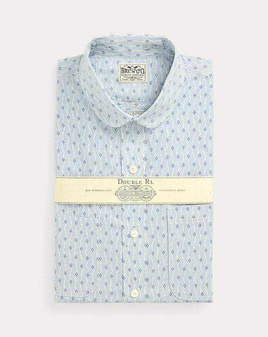 Floral-Print Woven Shirt Blue Multi