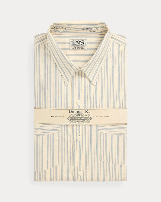 Striped Dobby Shirt Cream/Blue