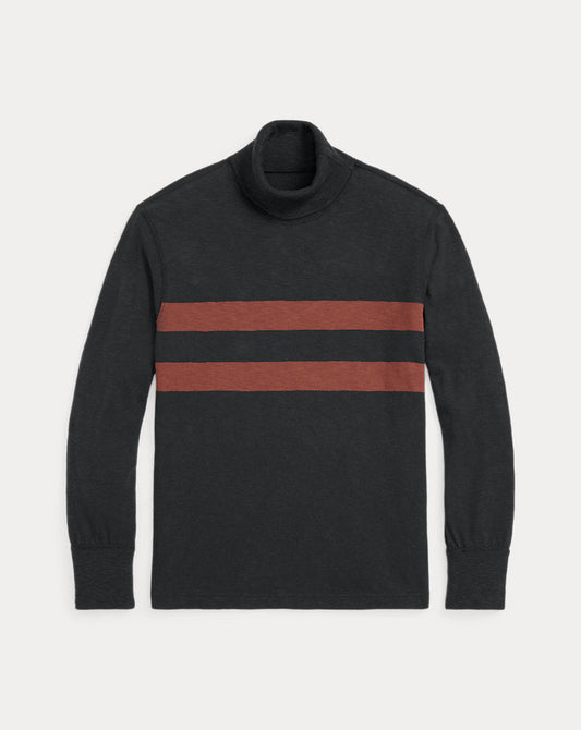 Striped Jersey Roll Neck Navy Multi