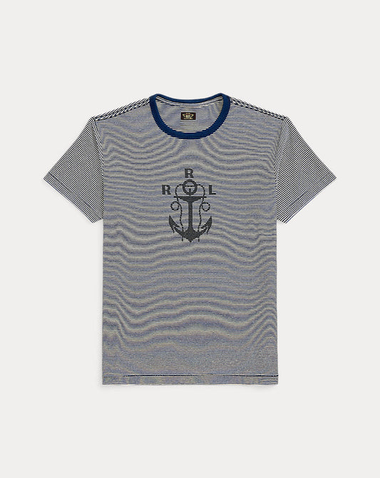 Striped Logo Jersey T-Shirt Indigo/Multi