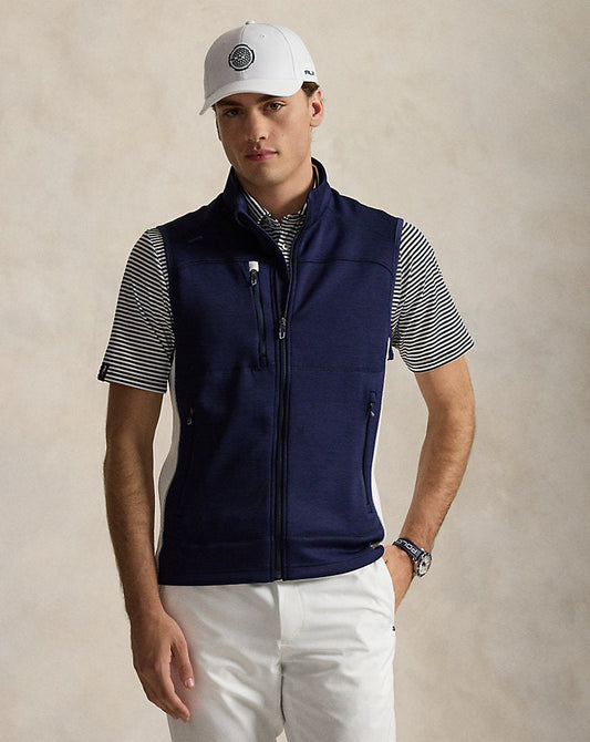 Stretch Double-Knit Full-Zip Gilet Refined Navy/White