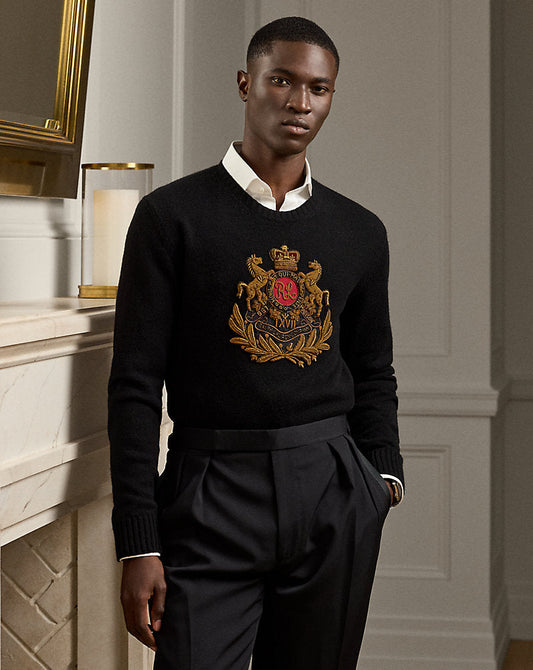 Bullion-Patch Cashmere Jumper Classic Black